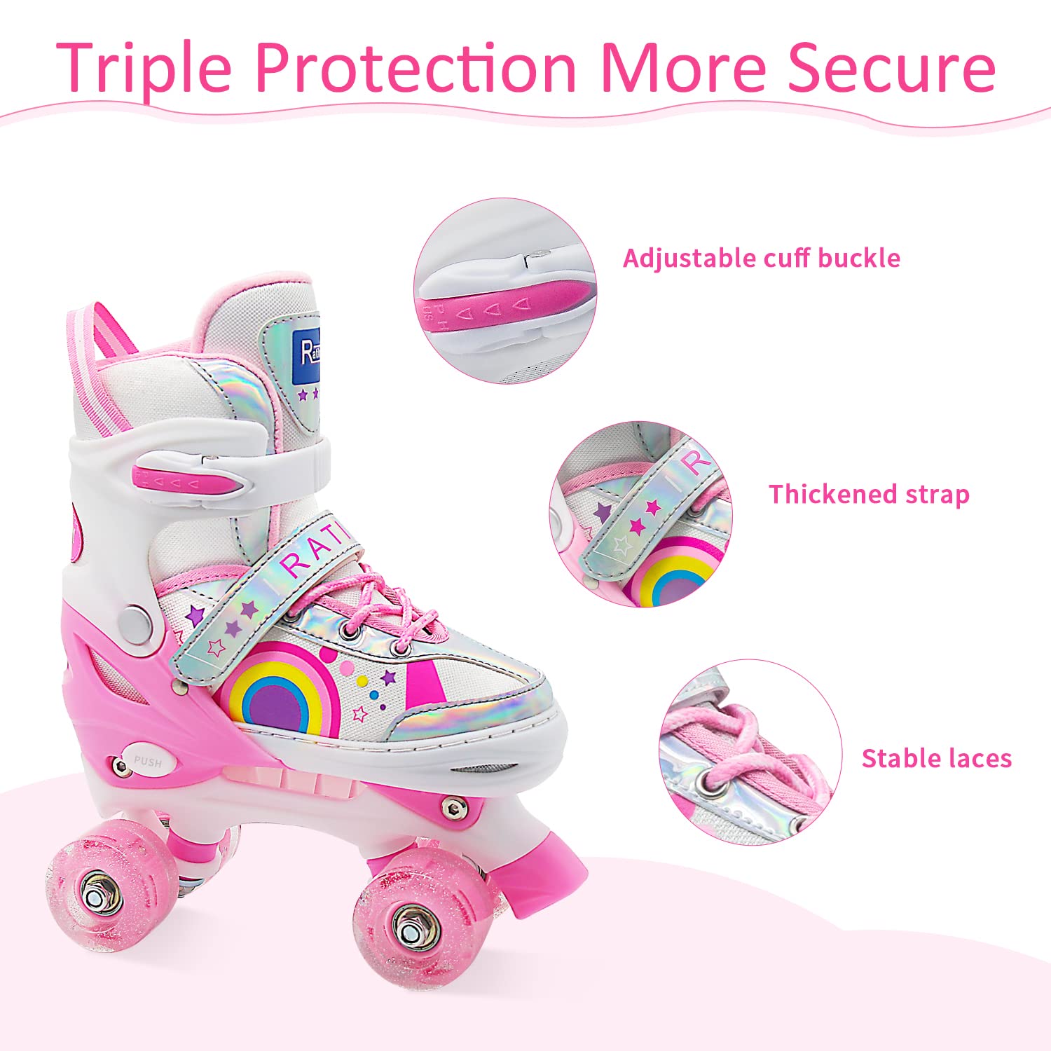 Amazon.co.jp: Ratiky 女の子用ローラースケート、調節可能な